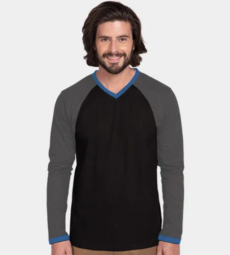 Raglan V-Neck Full Sleeves T-Shirt