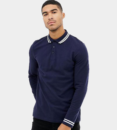 custom Tailormade Full Sleeves Polo With Double Tipping