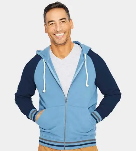 Tailormade Men's Zipper Raglan Hoodie with tipping
